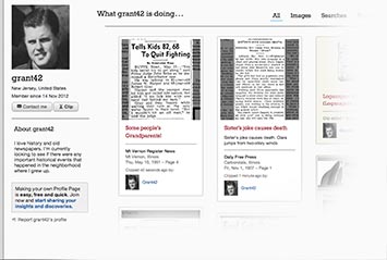 Profile page on The Gaffney Ledger Archive